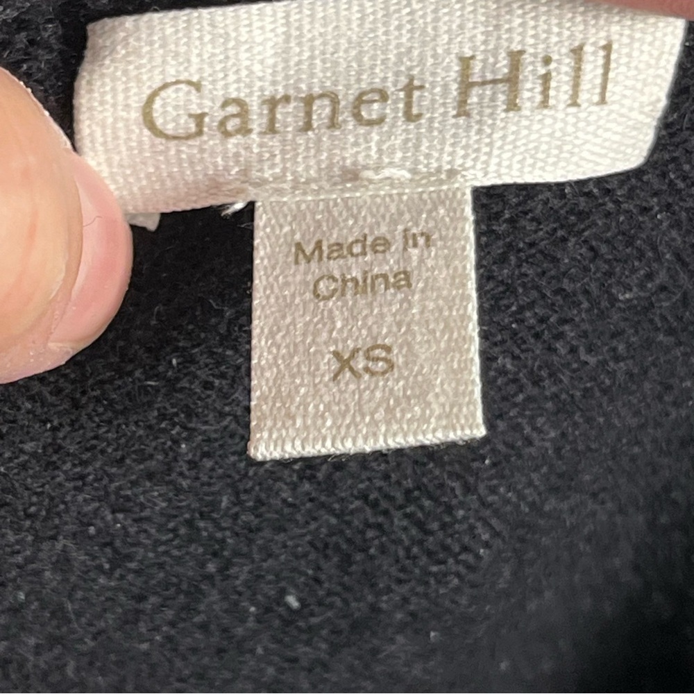 Garnet Hill Black Minimalist Romantic Lace Hem Cashmere Sweater Size XS - Picture 11 of 13